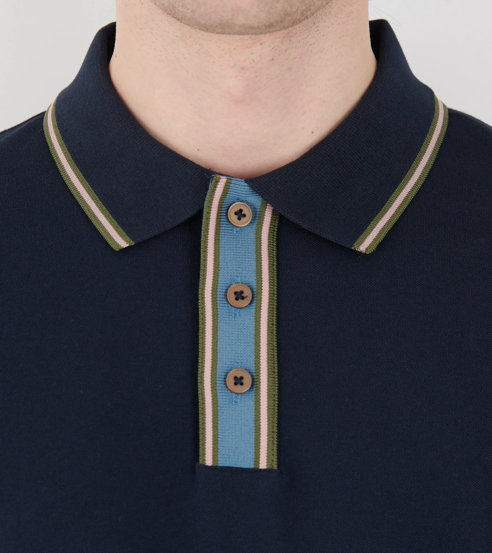 Contrast Tipping S/S Polo Navy sold by Dr. Adams product image thumbnail 4