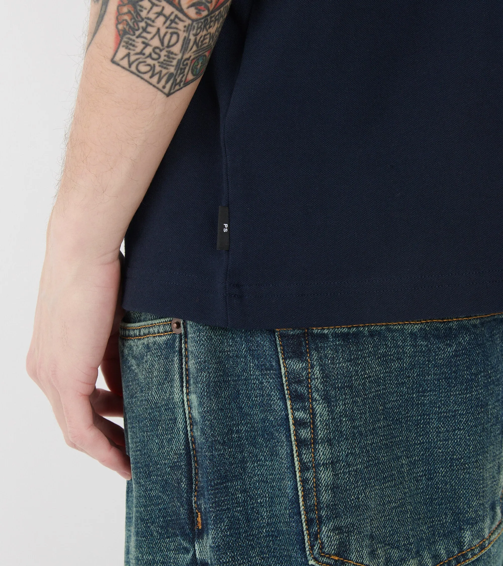 Contrast Tipping S/S Polo Navy sold by Dr. Adams product image thumbnail 5