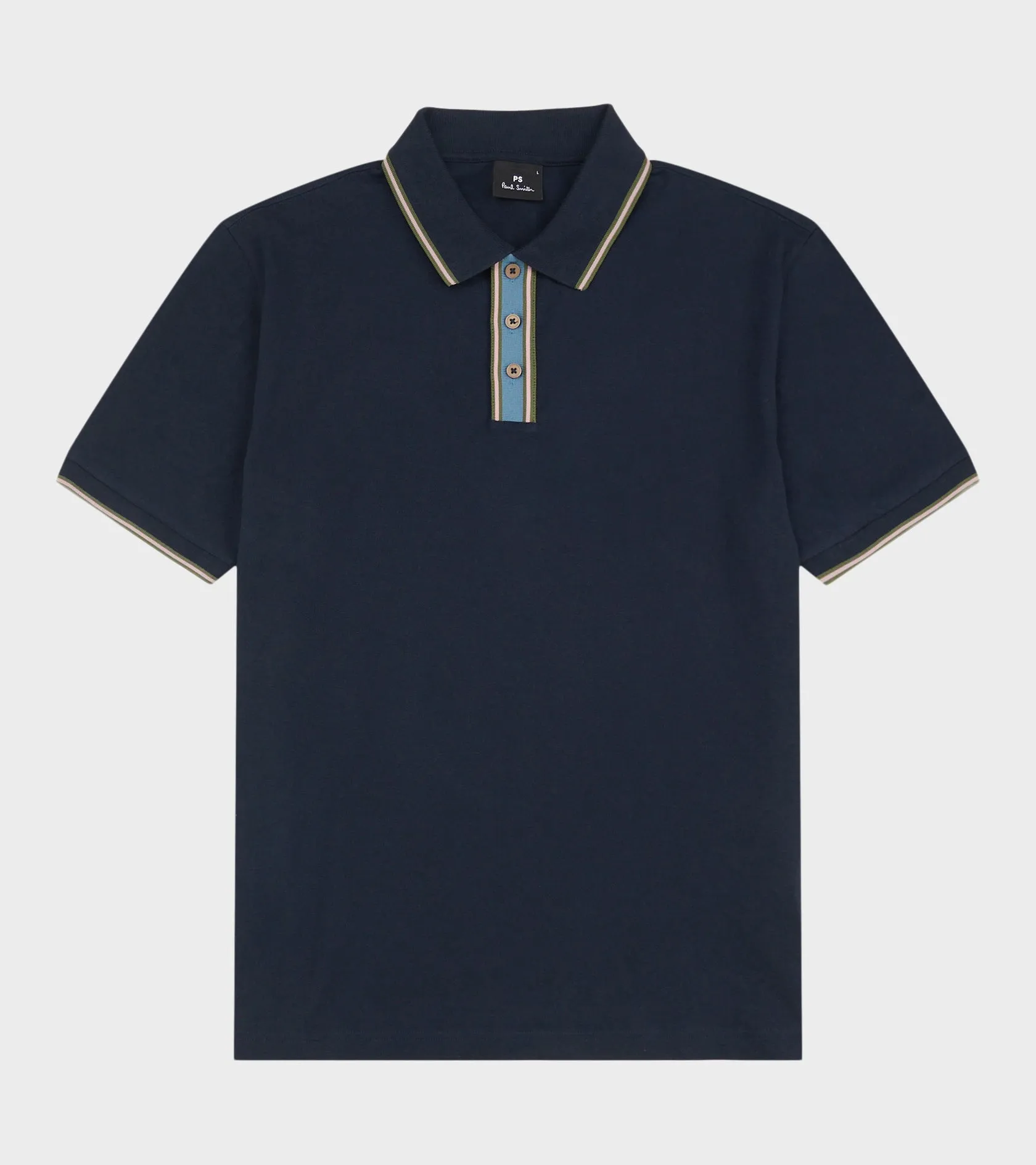Contrast Tipping S/S Polo Navy sold by Dr. Adams