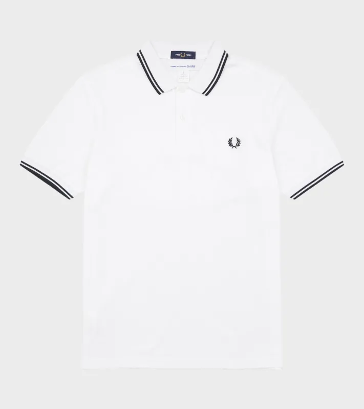X Fred Perry Strong Will Polo White made by Comme des Garcons