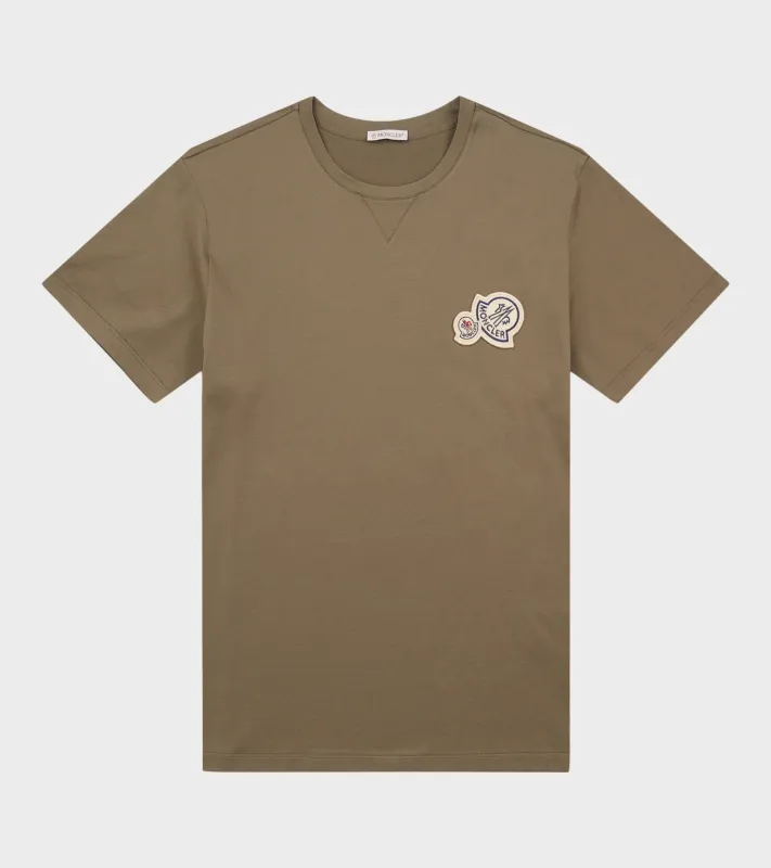 Embroidered Double Logo T-shirt Army Green sold by Dr. Adams