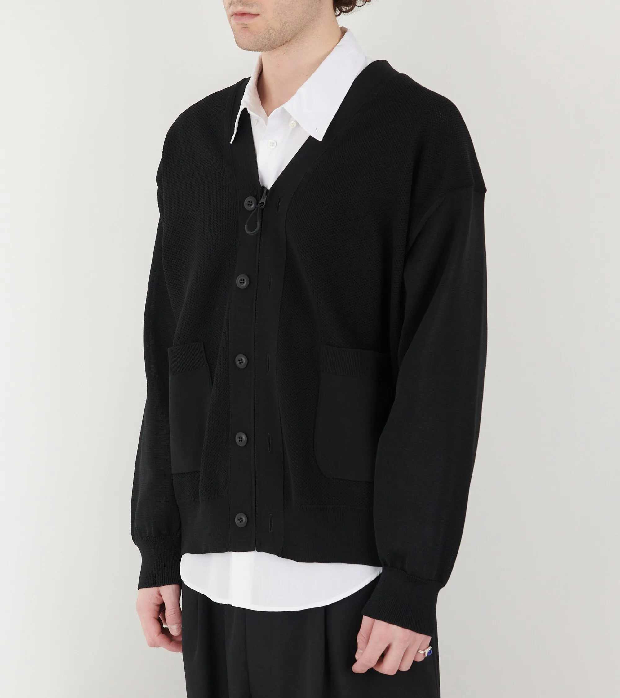 Zip Button Cardigan Black sold by Dr. Adams product image thumbnail 4