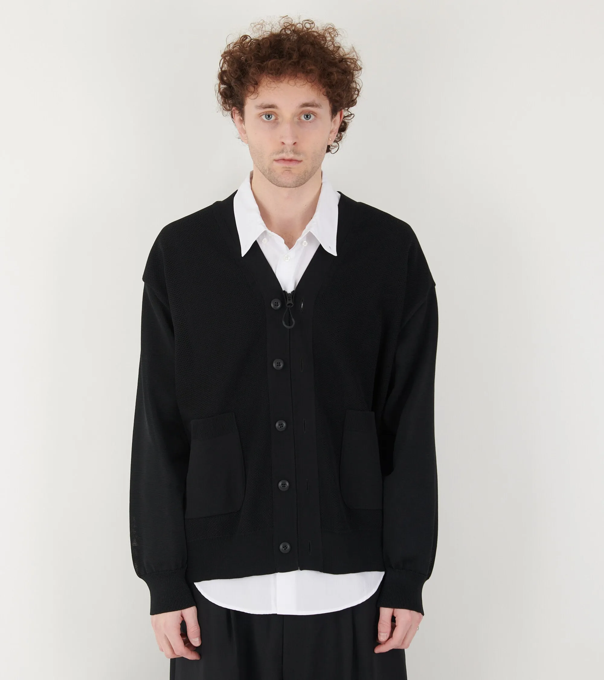 Zip Button Cardigan Black sold by Dr. Adams product image thumbnail 3