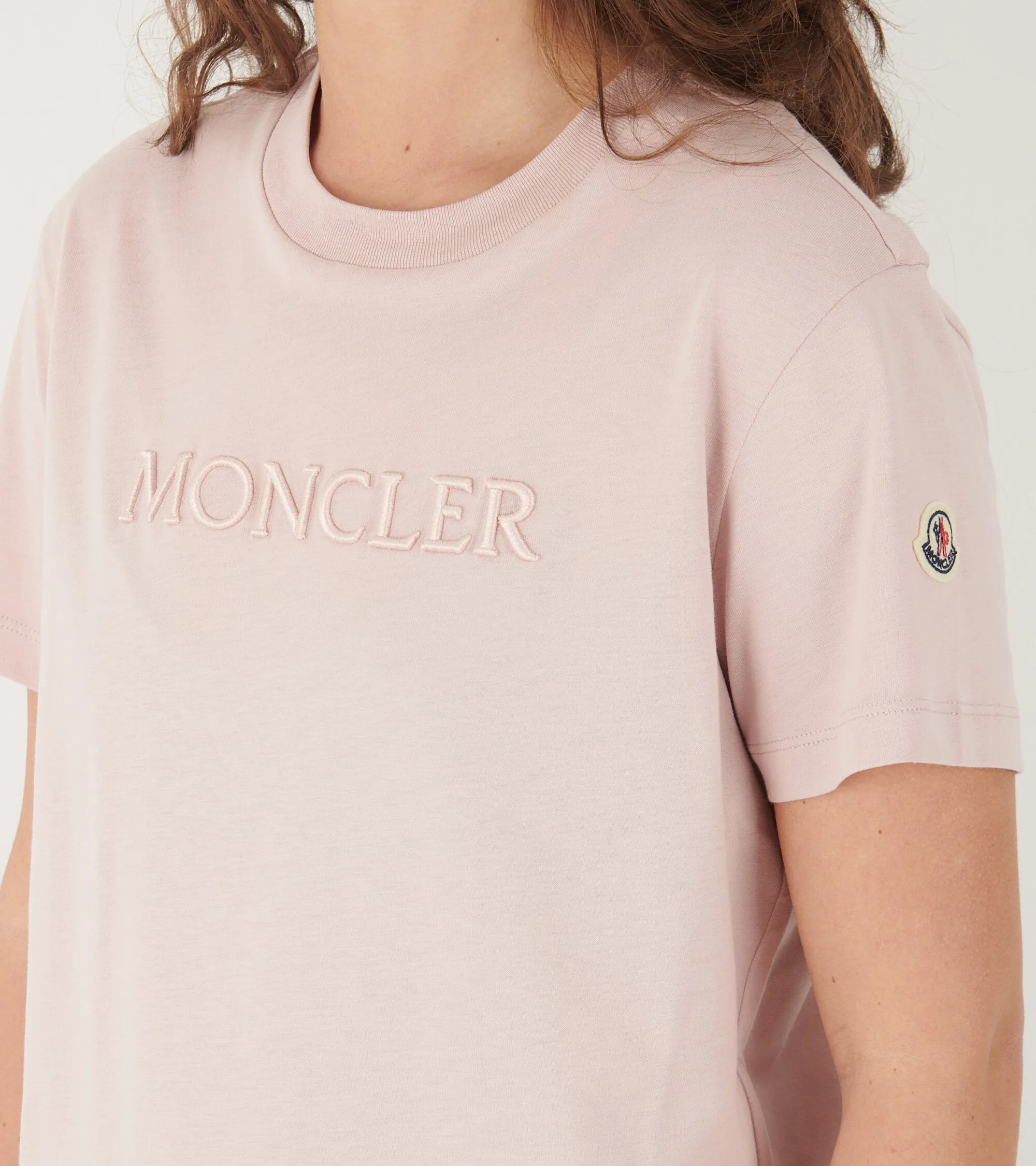 Embroidered Tonal Logo Cotton T-shirt Light Pink sold by Dr. Adams product image thumbnail 3