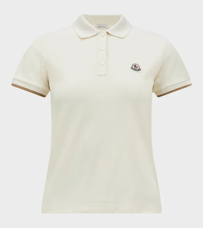 S/S Logo Cotton Polo Shirt White/Light Brown sold by Dr. Adams