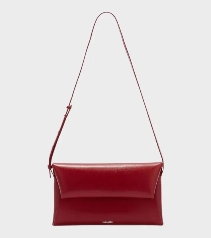 Folded Small Crossbody Bag Cedar Red made by Jil Sander