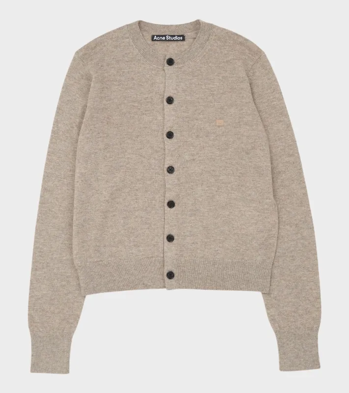 Face Logo Cardigan Beige made by Acne Studios