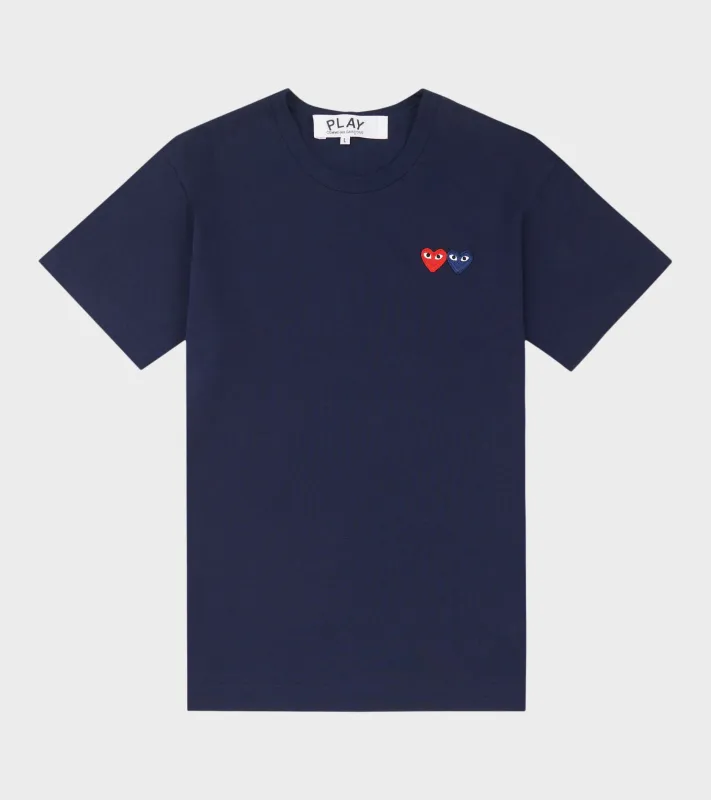 U Double Heart T-shirt Navy sold by Dr. Adams