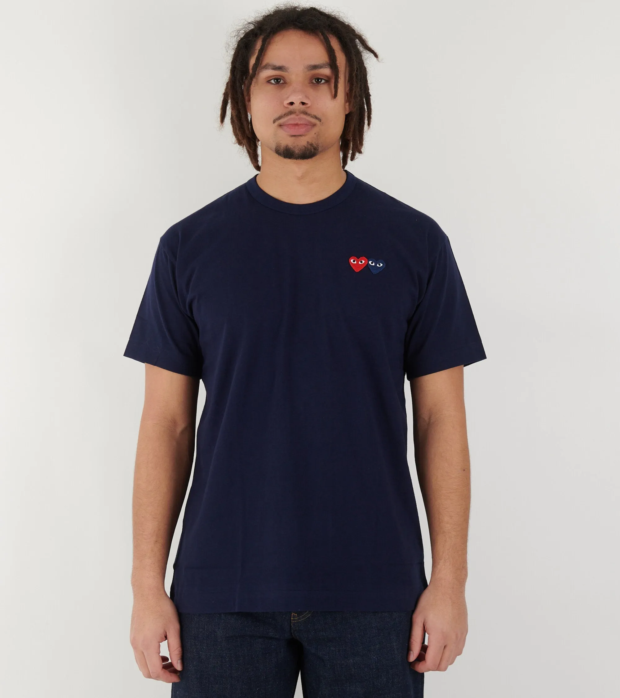 U Double Heart T-shirt Navy sold by Dr. Adams product image thumbnail 2
