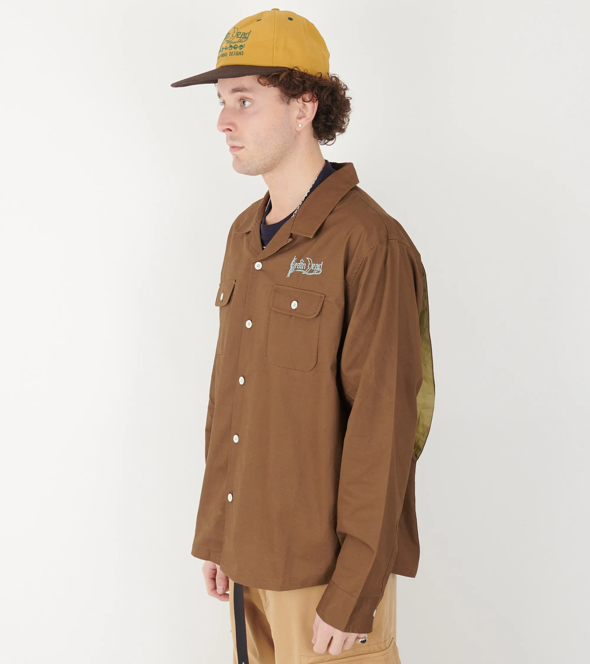 Poplin Camp Collar Shirt Chocolate sold by Dr. Adams product image thumbnail 3