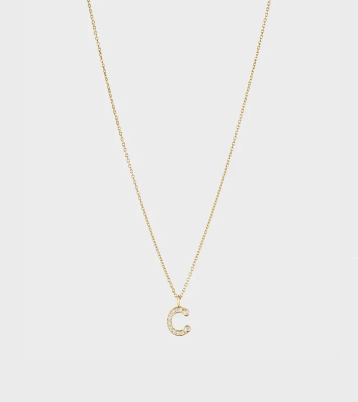 Simple C Necklace Gold made by Sophie Bille Brahe