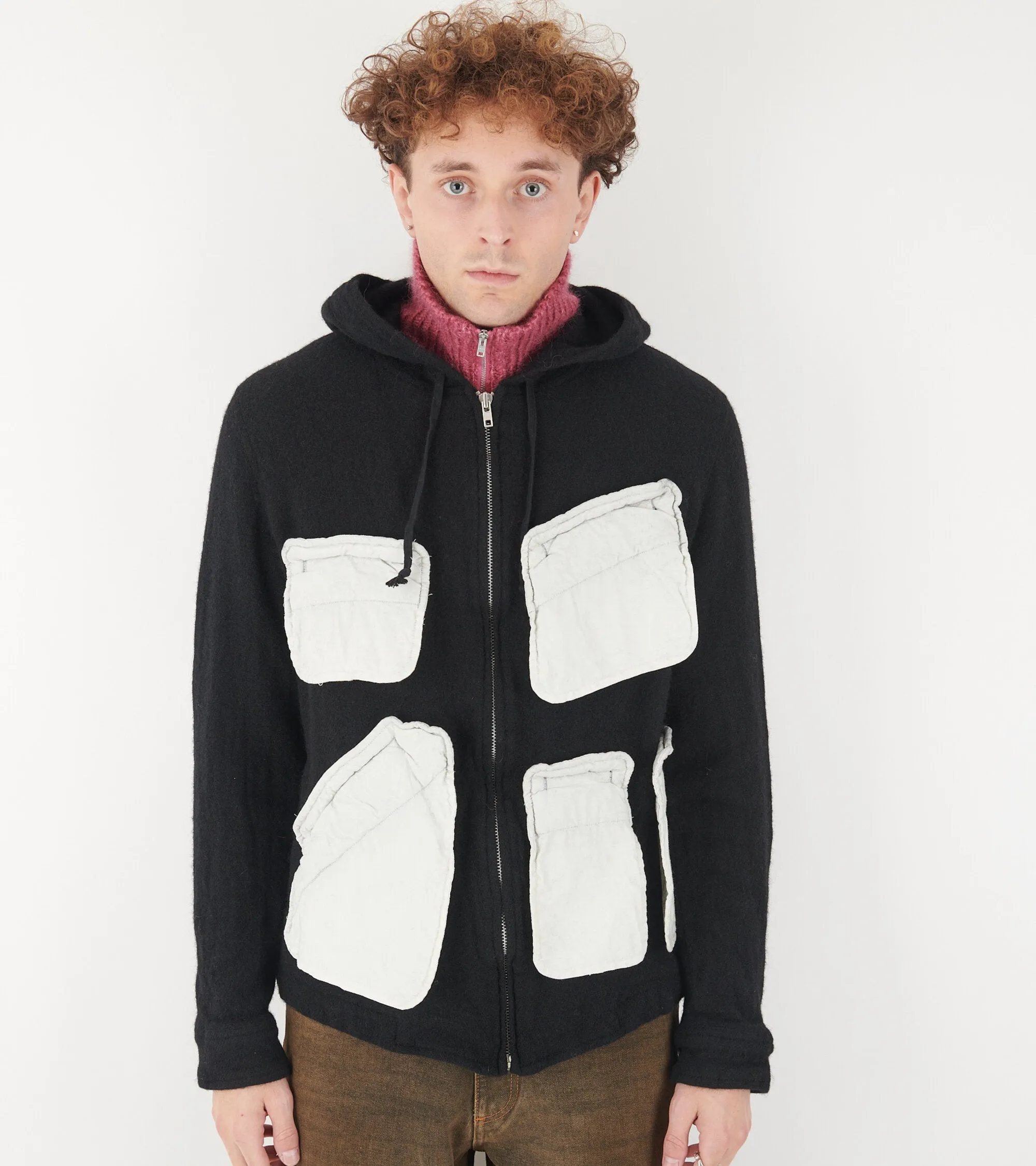Wool Pocket Hoodie Black sold by Dr. Adams product image thumbnail 3