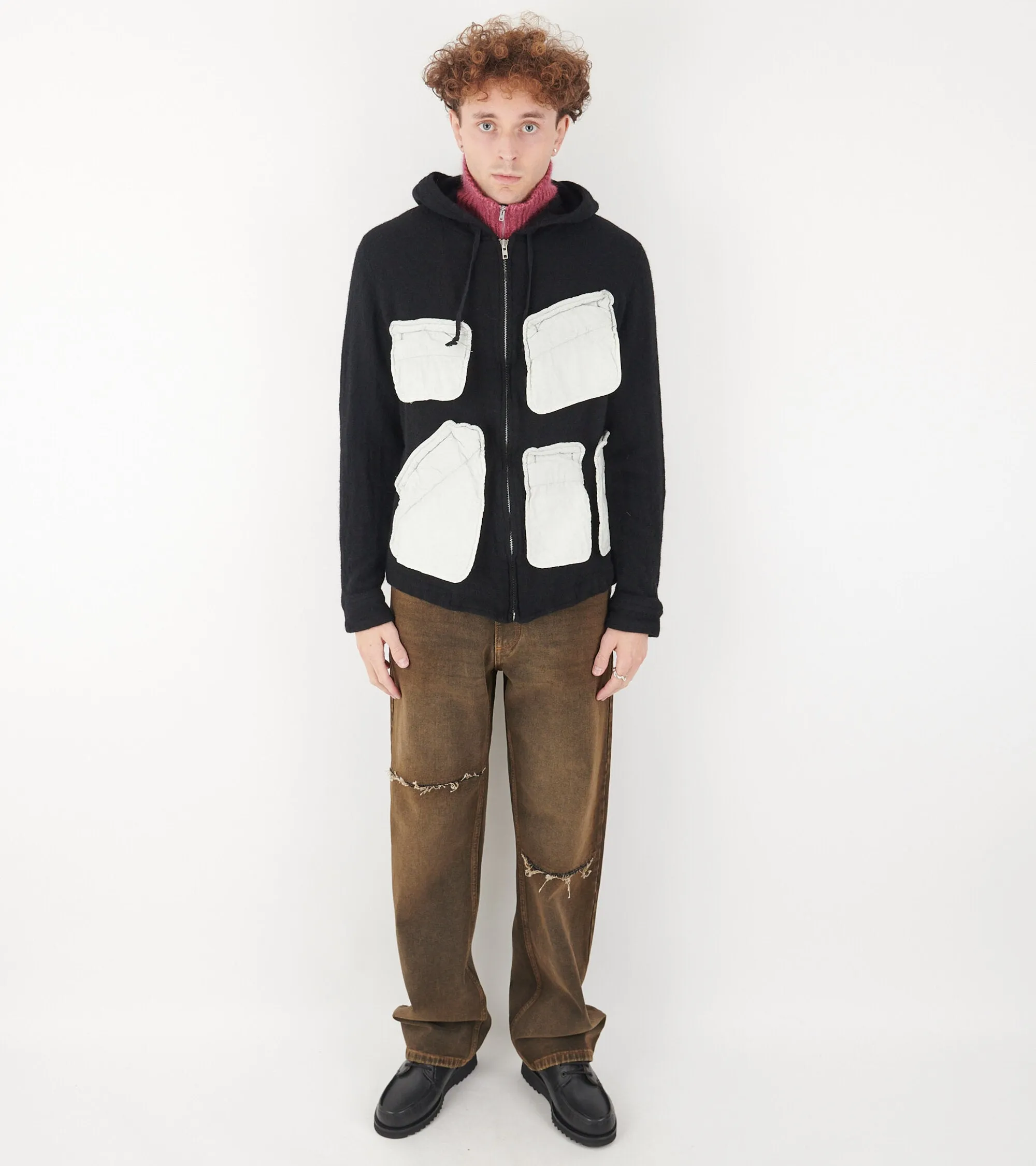 Wool Pocket Hoodie Black sold by Dr. Adams product image thumbnail 2