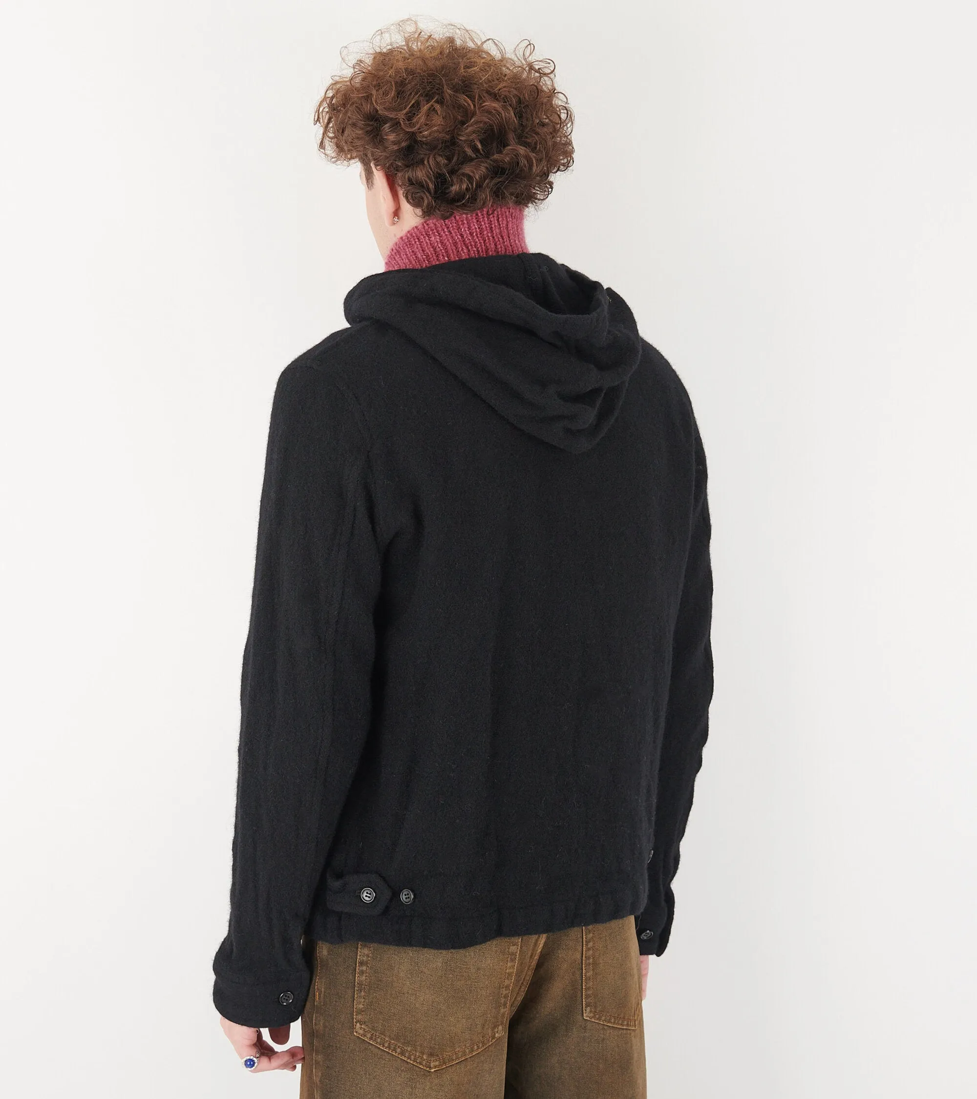 Wool Pocket Hoodie Black sold by Dr. Adams product image thumbnail 5
