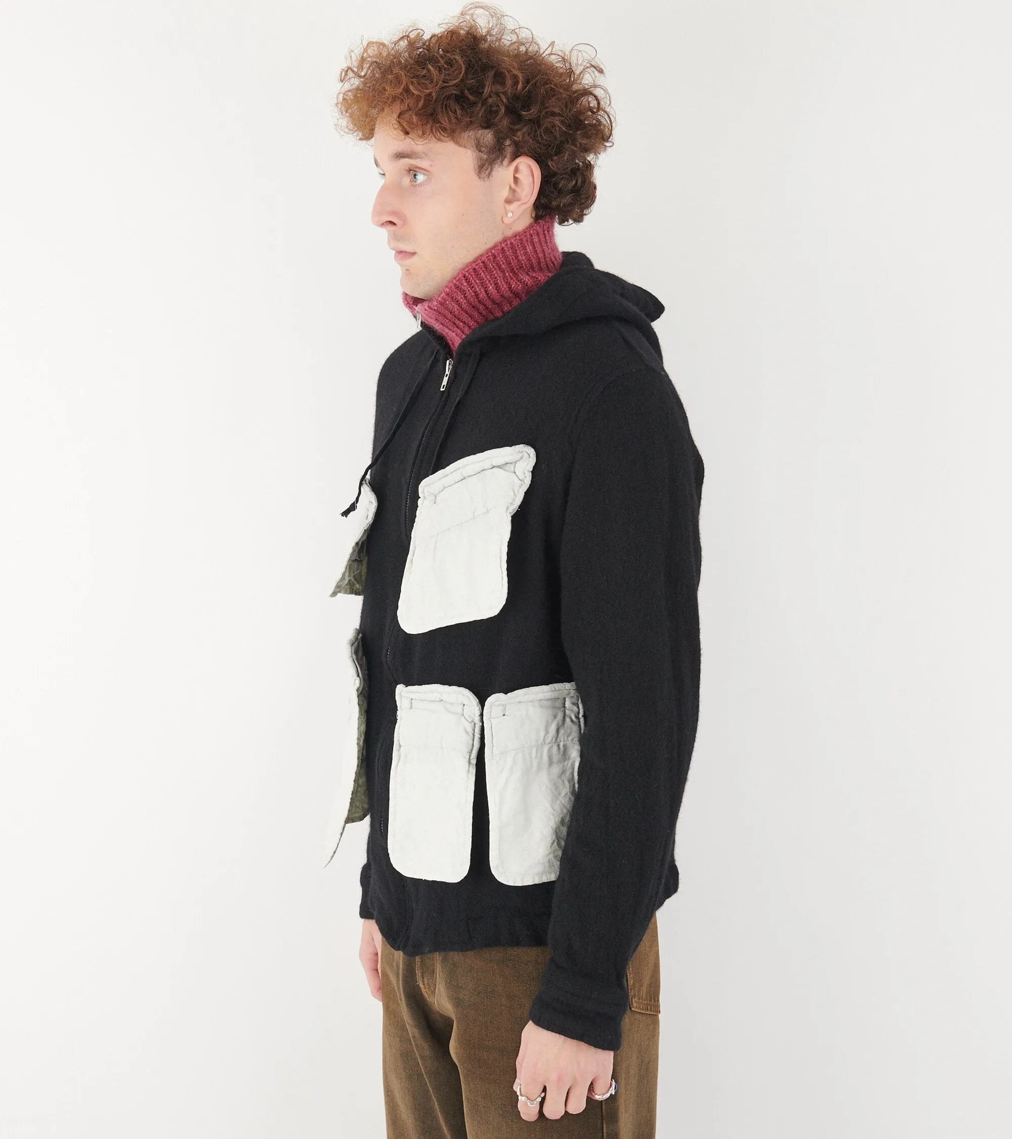 Wool Pocket Hoodie Black sold by Dr. Adams product image thumbnail 4