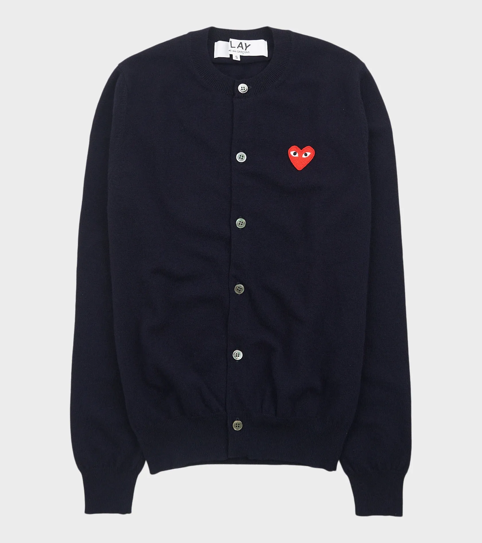 U Red Heart Round Neck Cardigan Navy sold by Dr. Adams