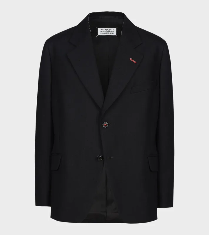 Herringbone Wool Jacket Black made by Maison Margiela
