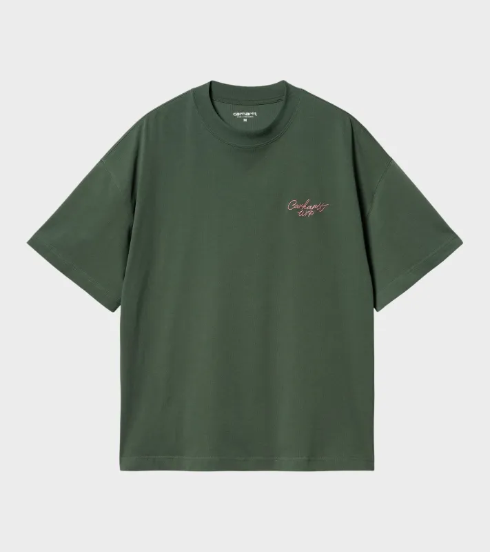 S/S Signature Script T-shirt Sycamore Tree/Dusty Rose sold by Dr. Adams