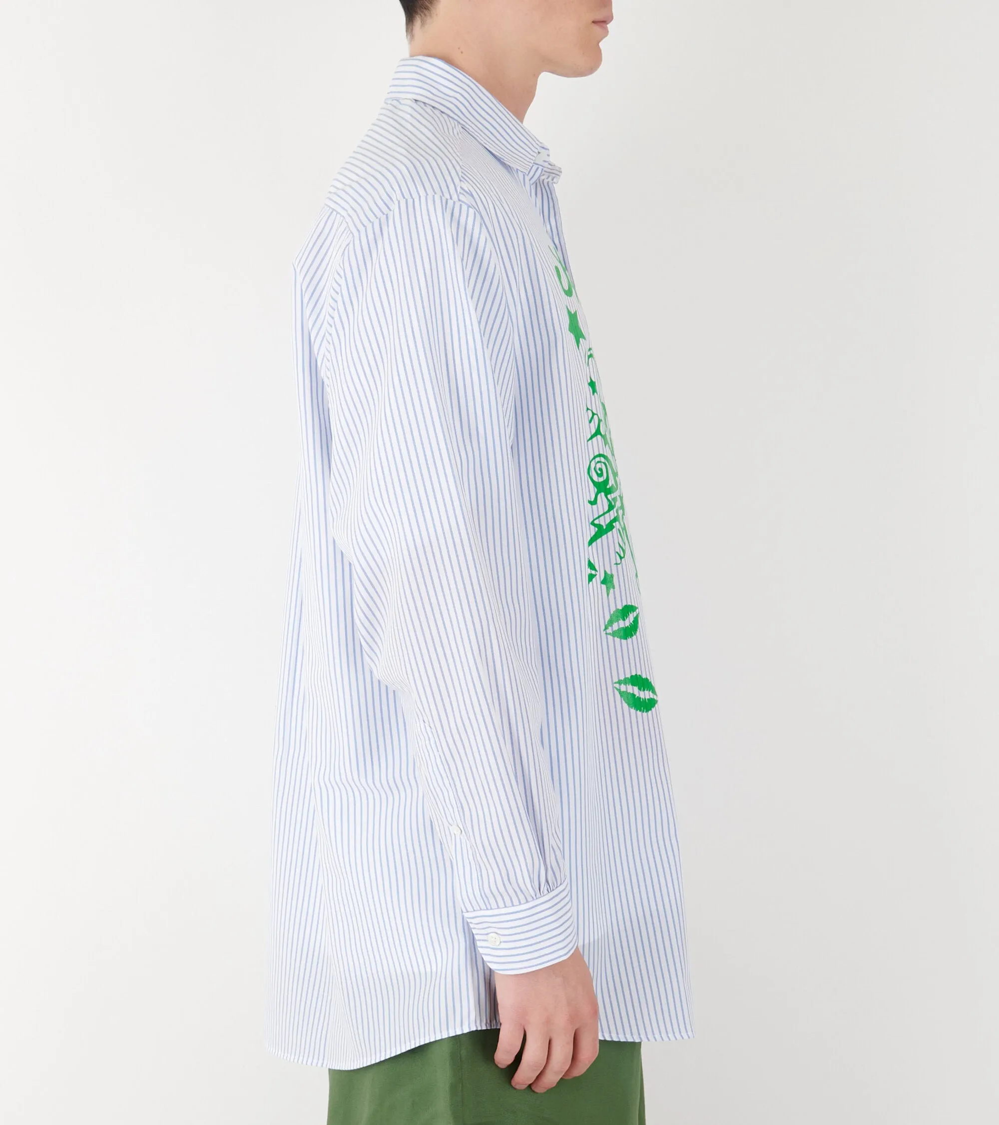 Mindblown Print Button Down Shirt Blue Stripe sold by Dr. Adams product image thumbnail 3