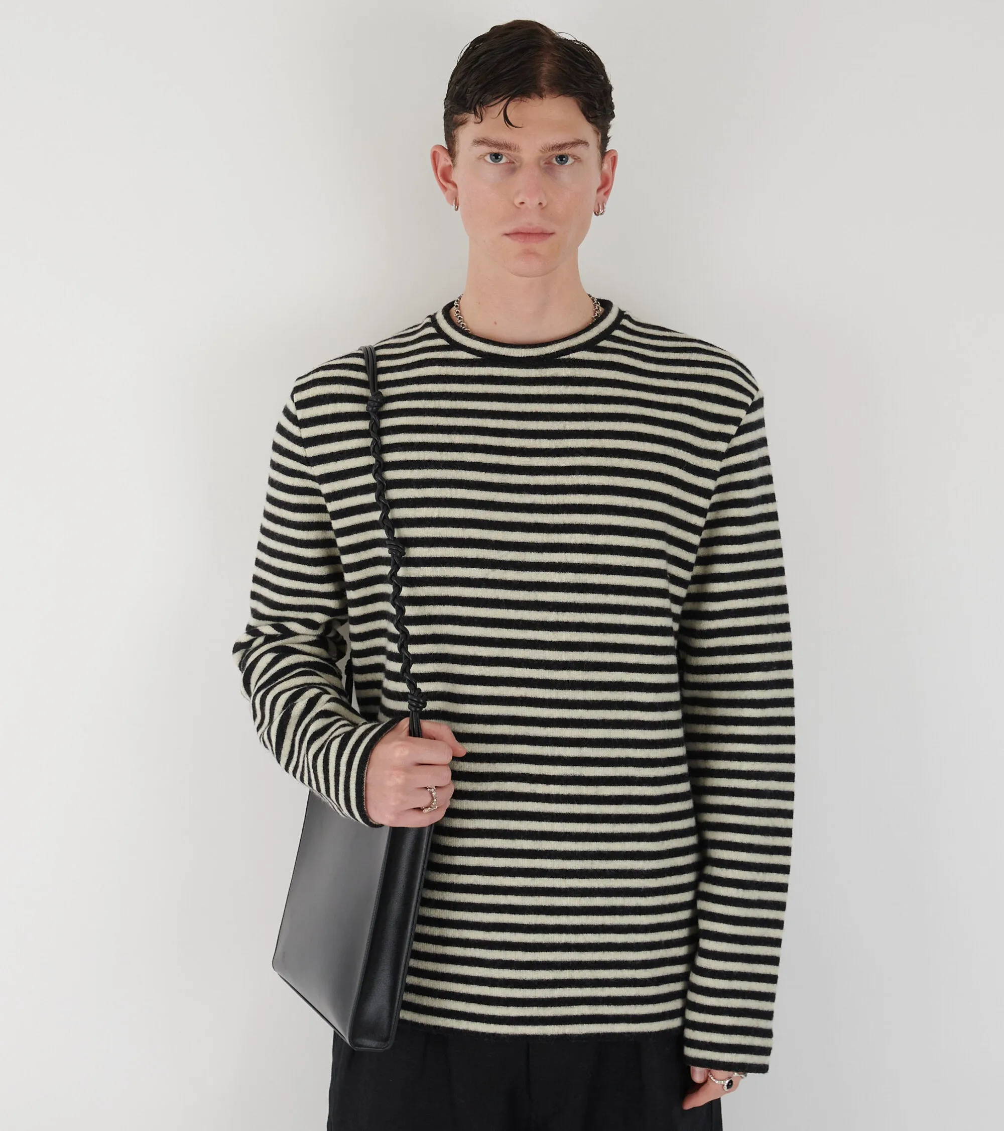 Striped Boiled Wool Knit Off-white/Black sold by Dr. Adams product image thumbnail 4