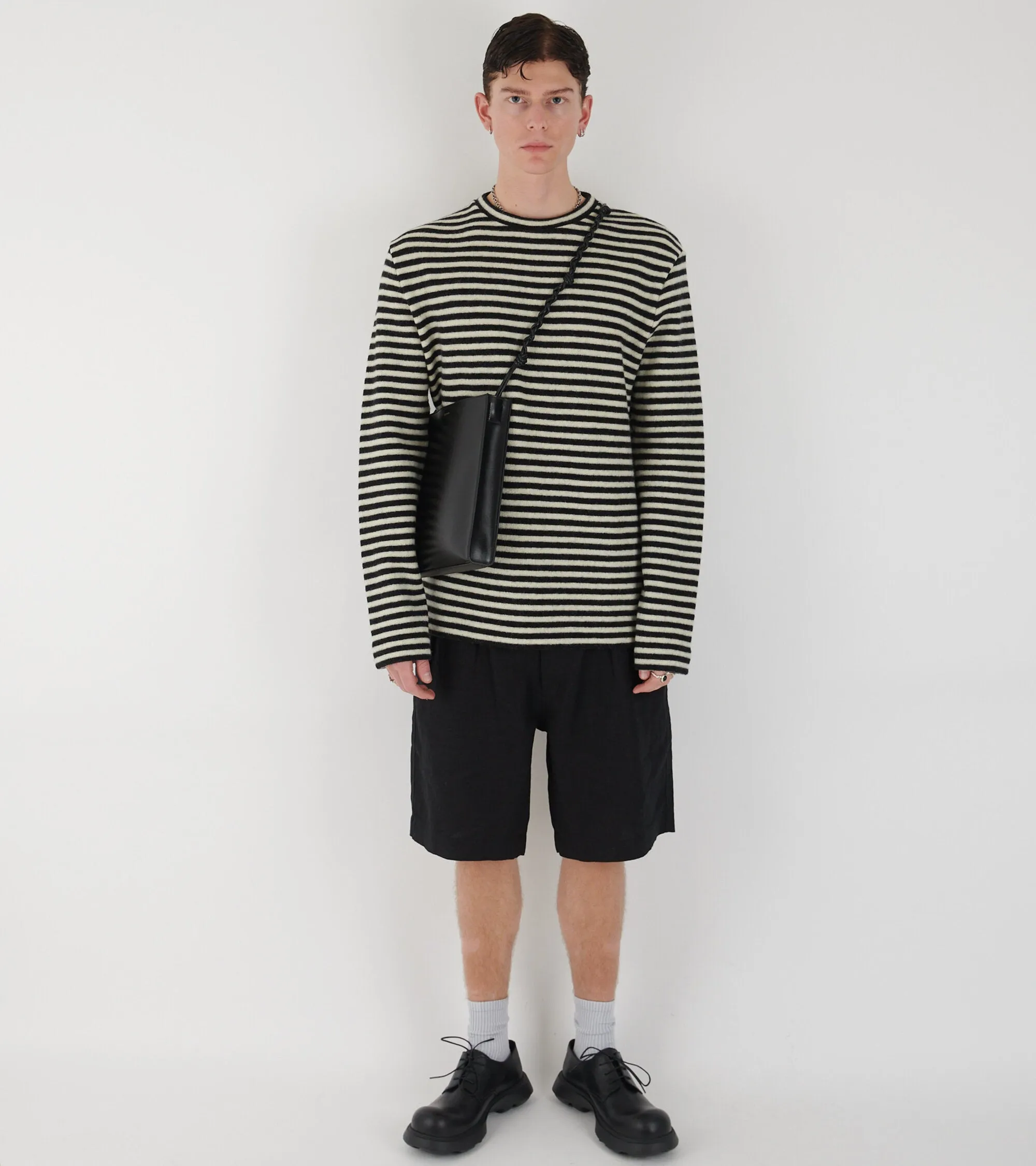 Striped Boiled Wool Knit Off-white/Black sold by Dr. Adams product image thumbnail 2