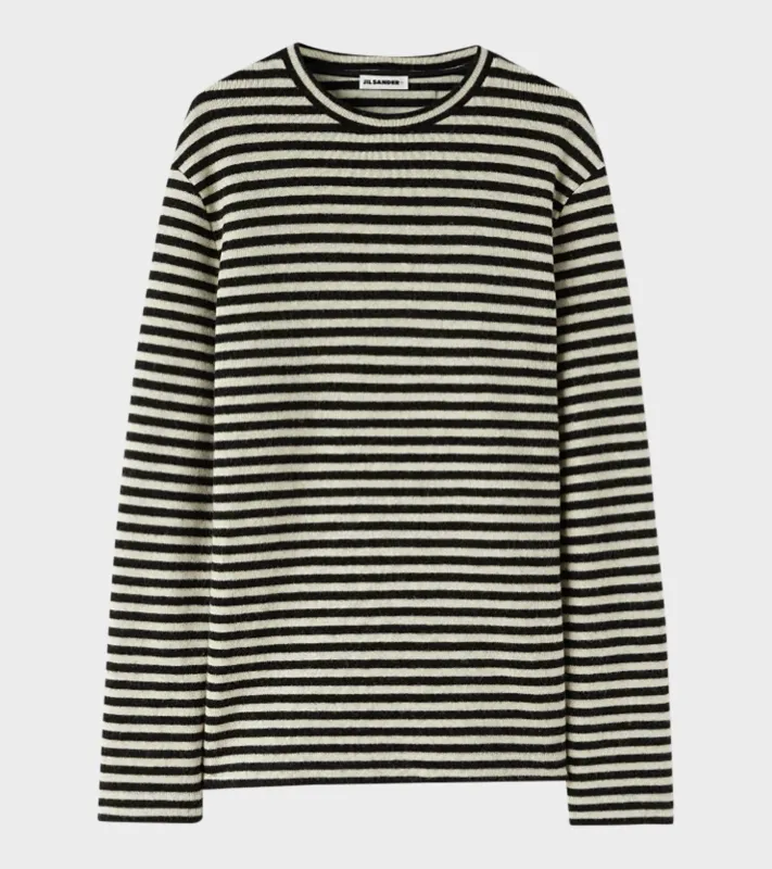 Striped Boiled Wool Knit Off-white/Black sold by Dr. Adams