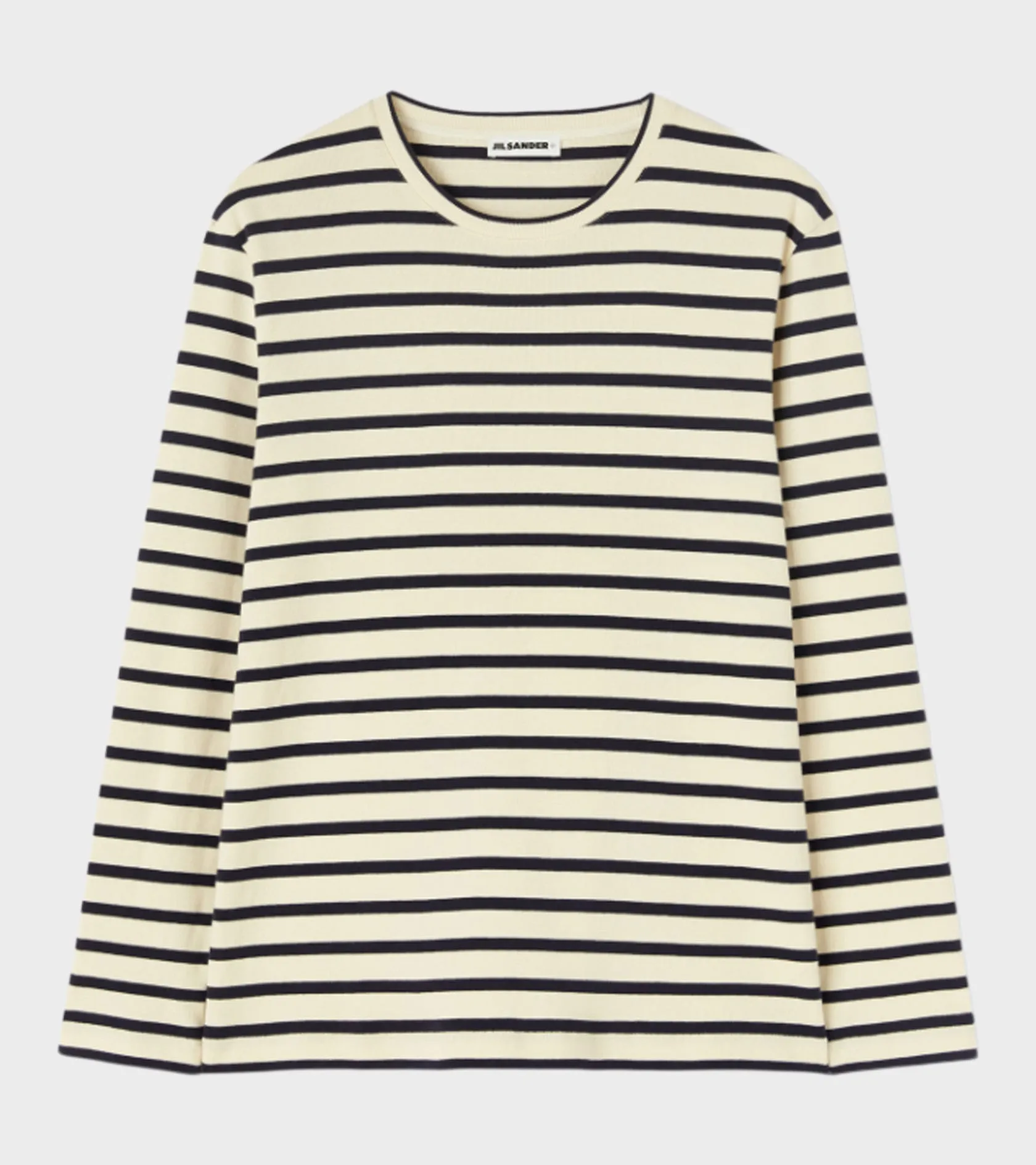 Striped L/S Crew Neck T-shirt Off-white/Black sold by Dr. Adams