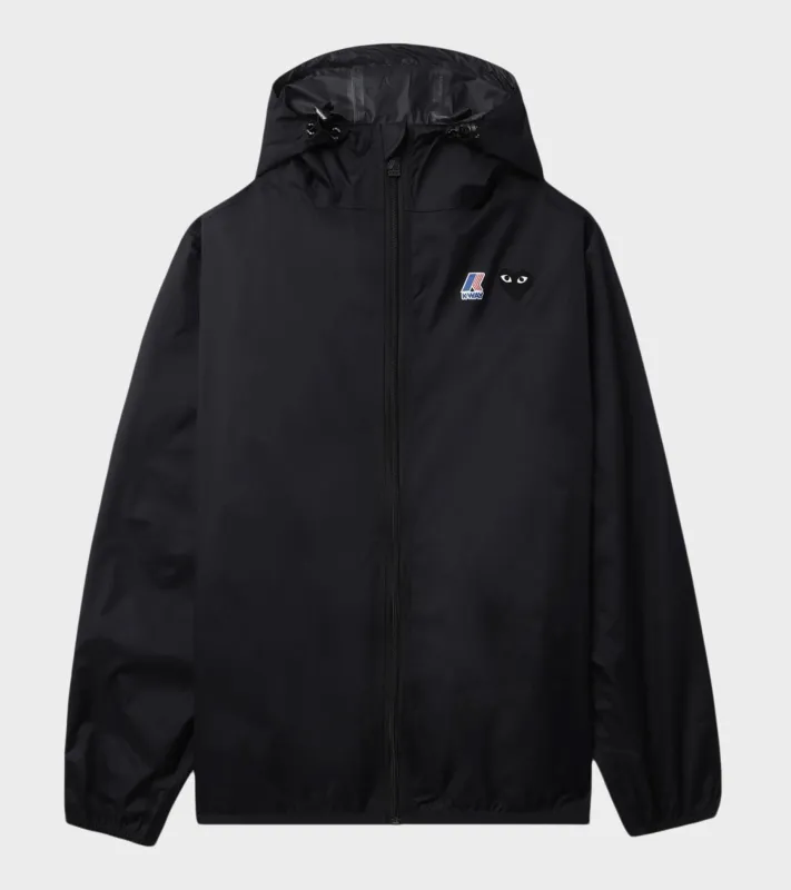 K-WAY Packable Jacket Black made by Comme des Garcons PLAY