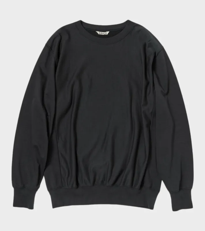 Elastic High Gauge Sweat INK Black made by Auralee