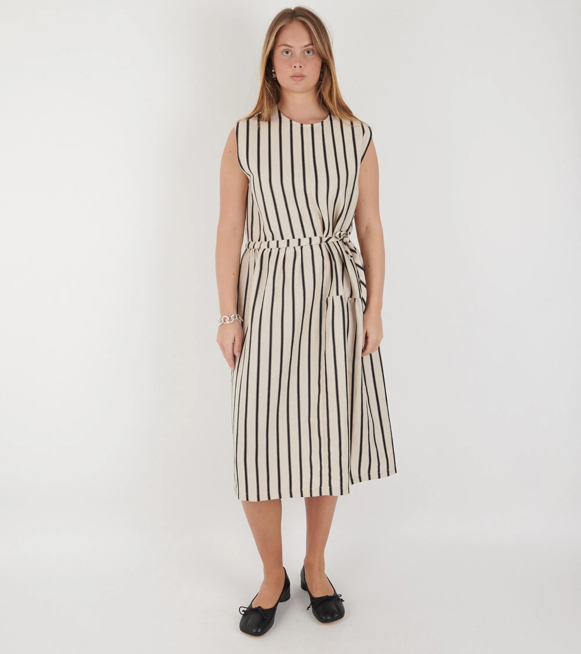 Mismatch Dress Creme Black Stripe sold by Dr. Adams product image thumbnail 3