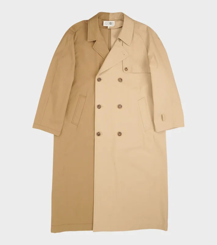 Oversize Two Tone Trench Coat Beige sold by Dr. Adams