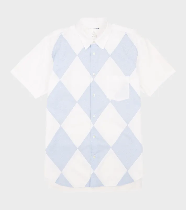 Patchwork Shirt White/Light Blue sold by Dr. Adams