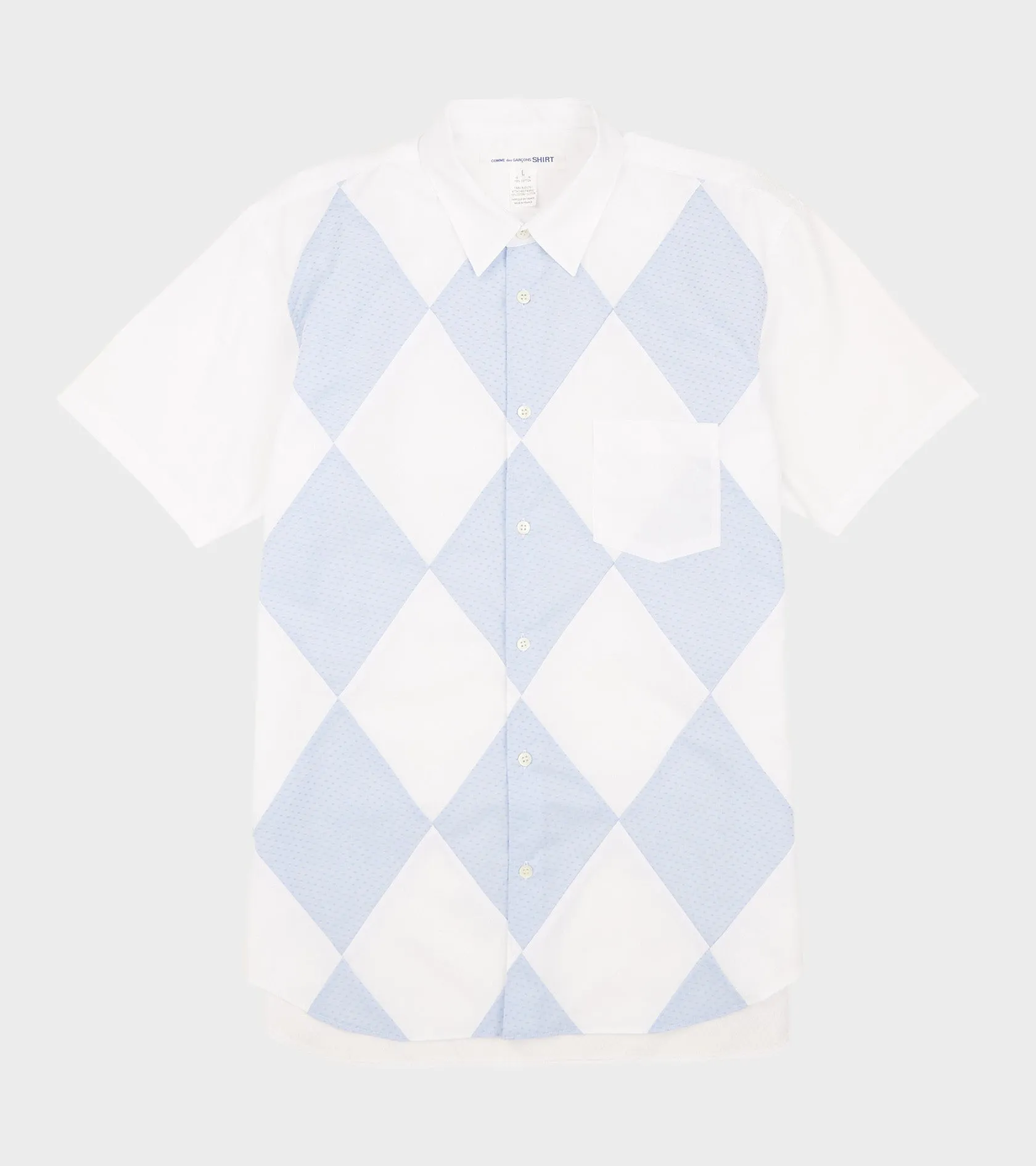 Patchwork Shirt White/Light Blue sold by Dr. Adams