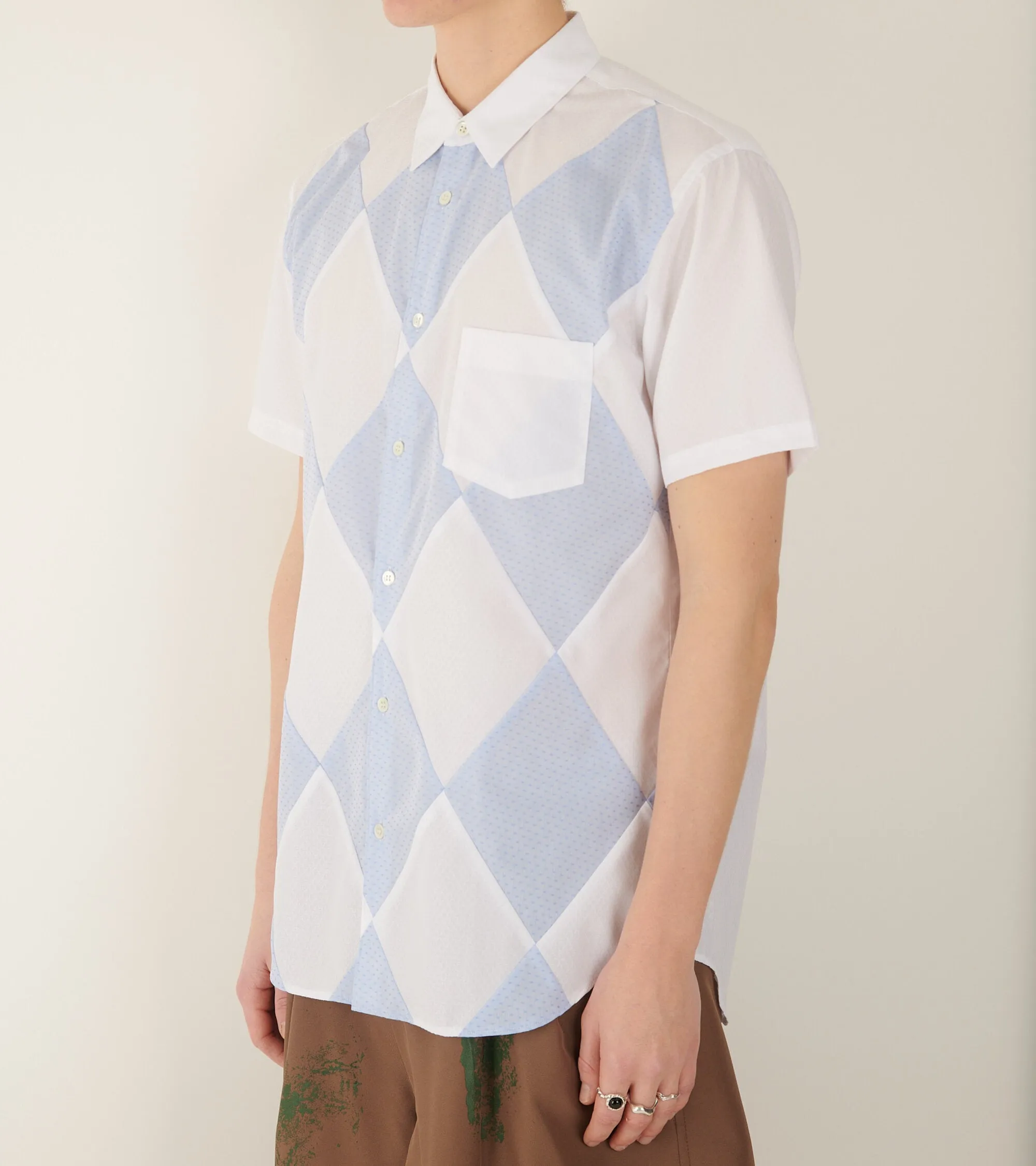 Patchwork Shirt White/Light Blue sold by Dr. Adams product image thumbnail 3