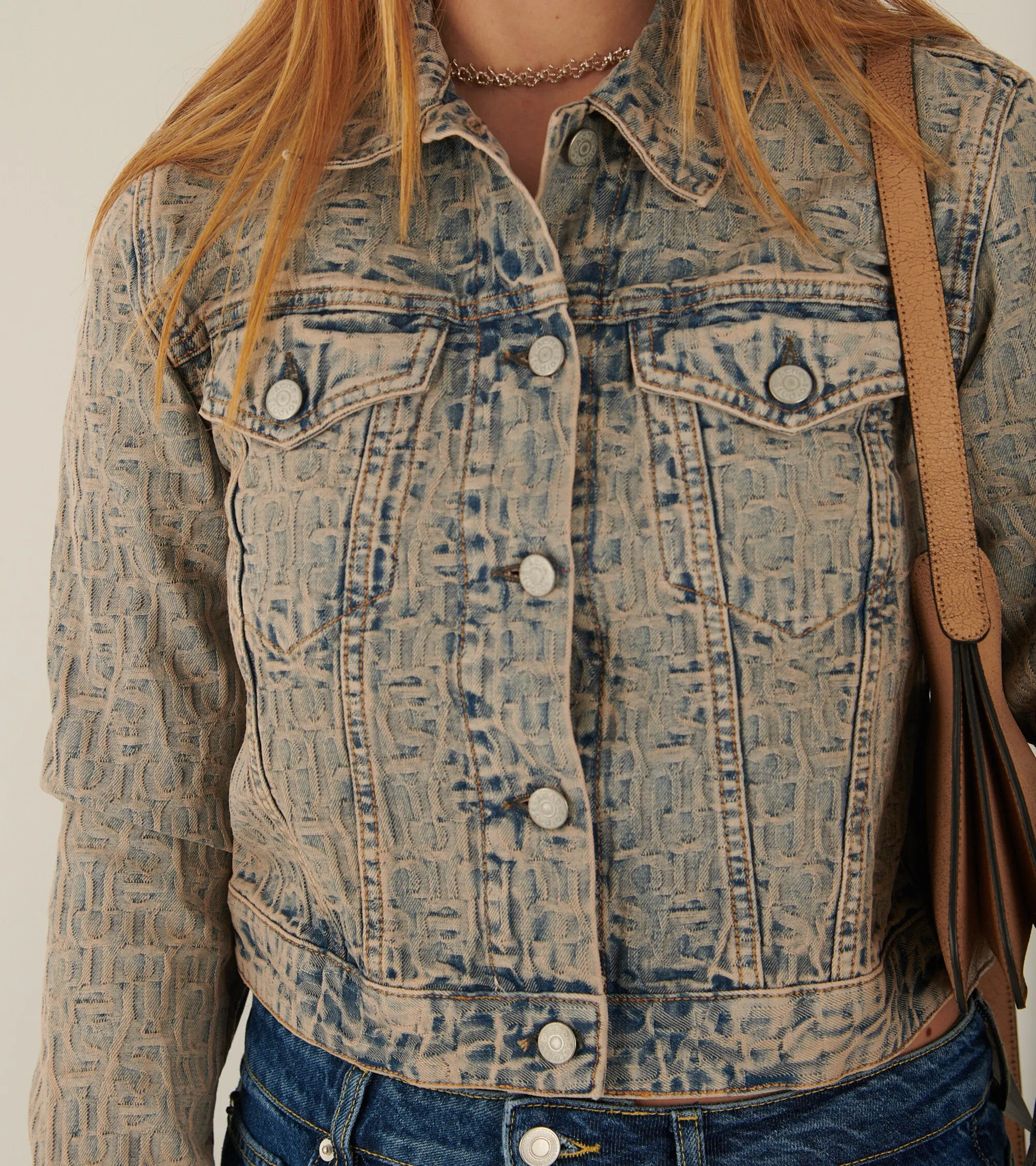 Cropped Monogram Denim Jacket Blue/Beige sold by Dr. Adams product image thumbnail 4