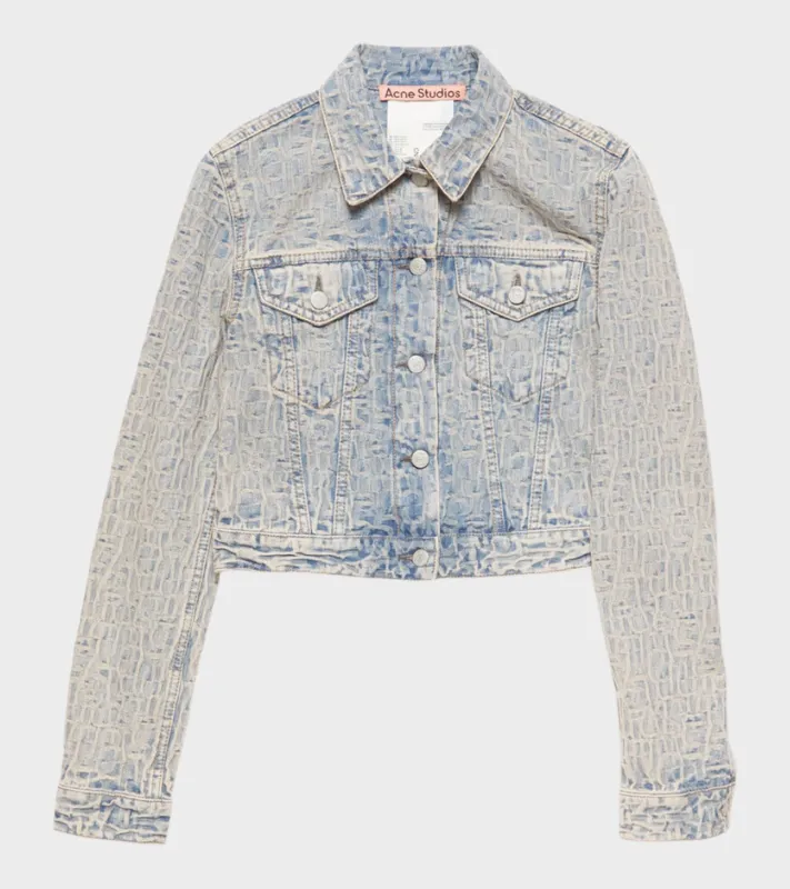 Cropped Monogram Denim Jacket Blue/Beige sold by Dr. Adams
