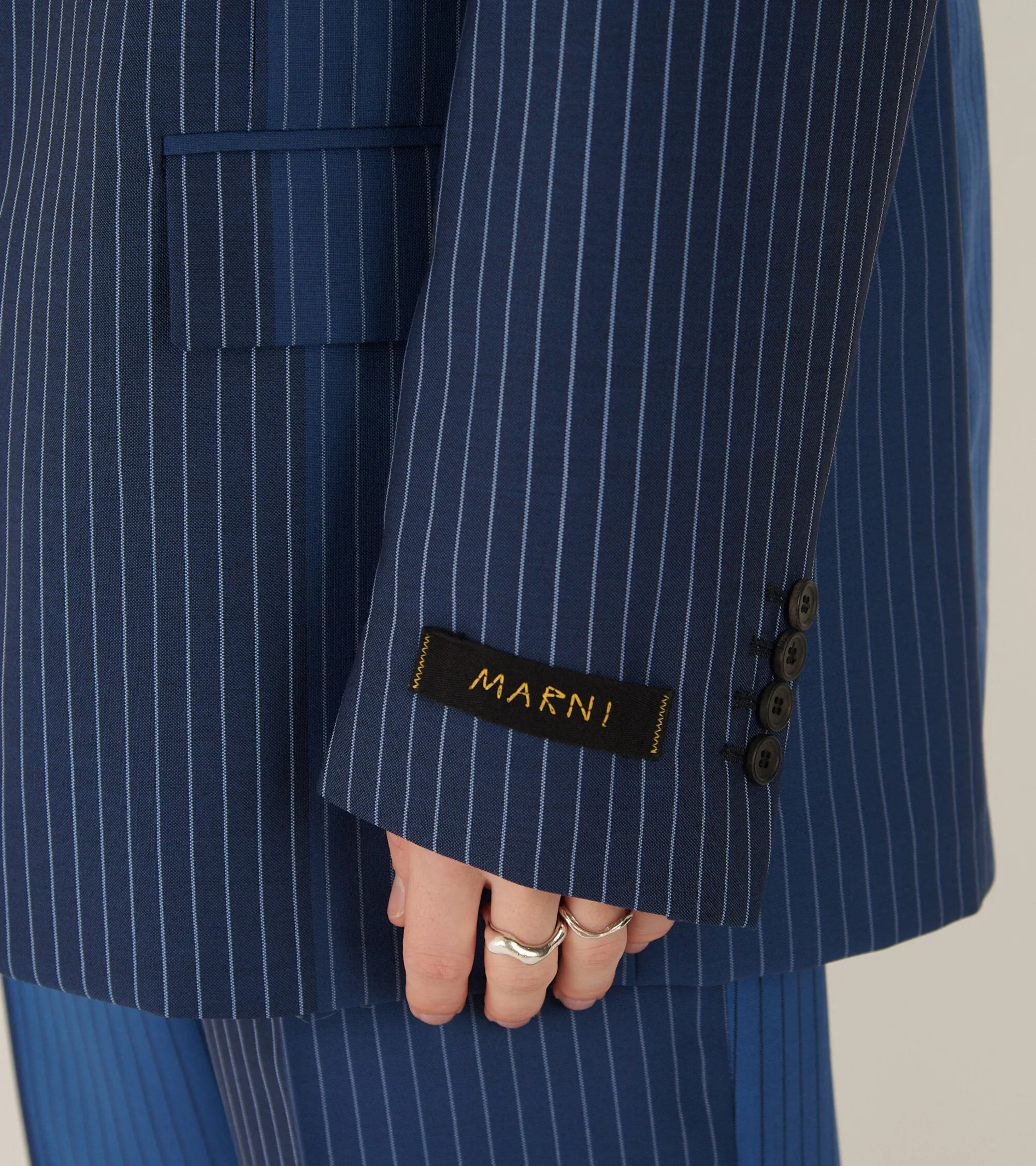 Degrade Pinstripe Wool Blazer Blue Mix sold by Dr. Adams product image thumbnail 5