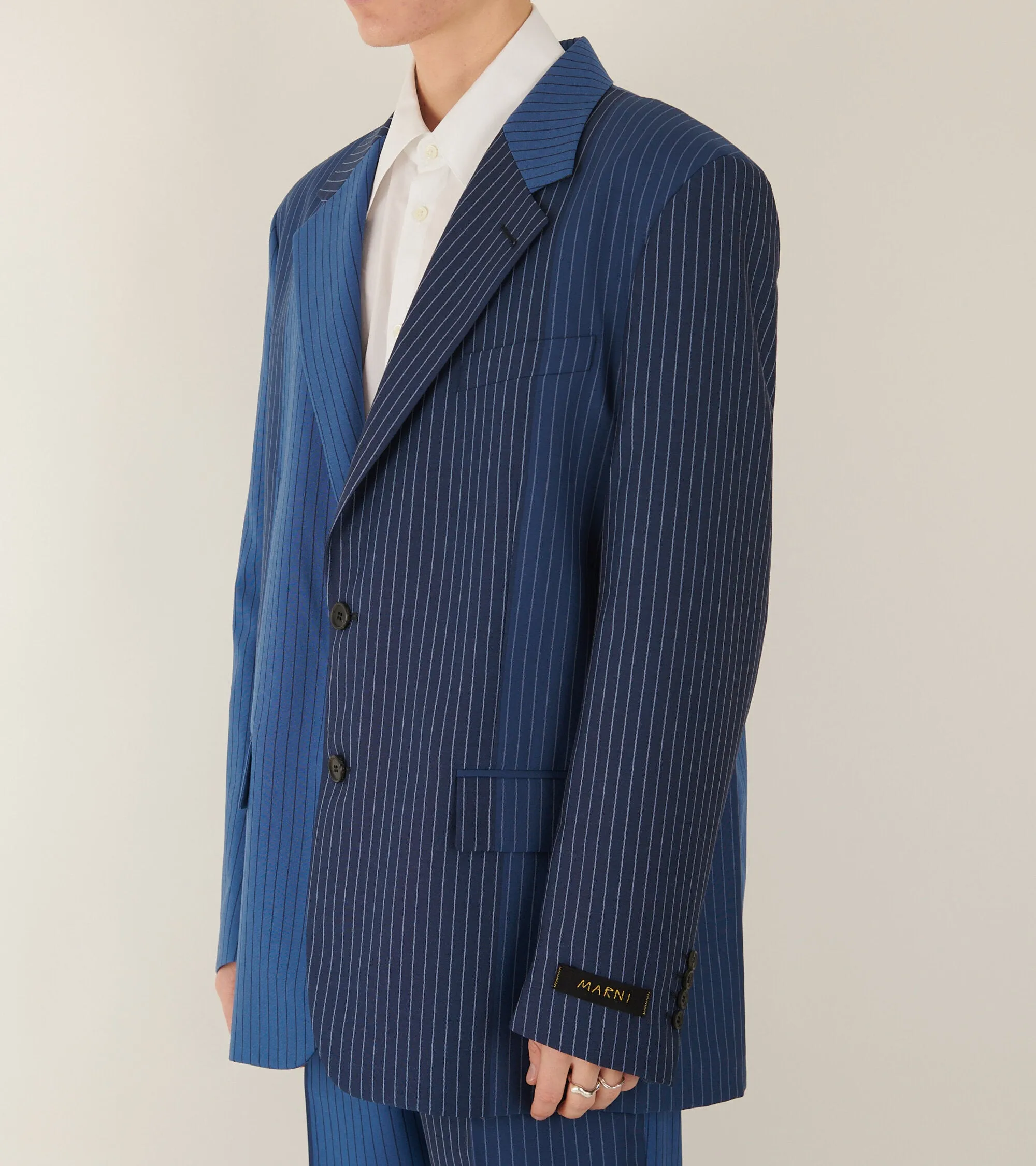 Degrade Pinstripe Wool Blazer Blue Mix sold by Dr. Adams product image thumbnail 4