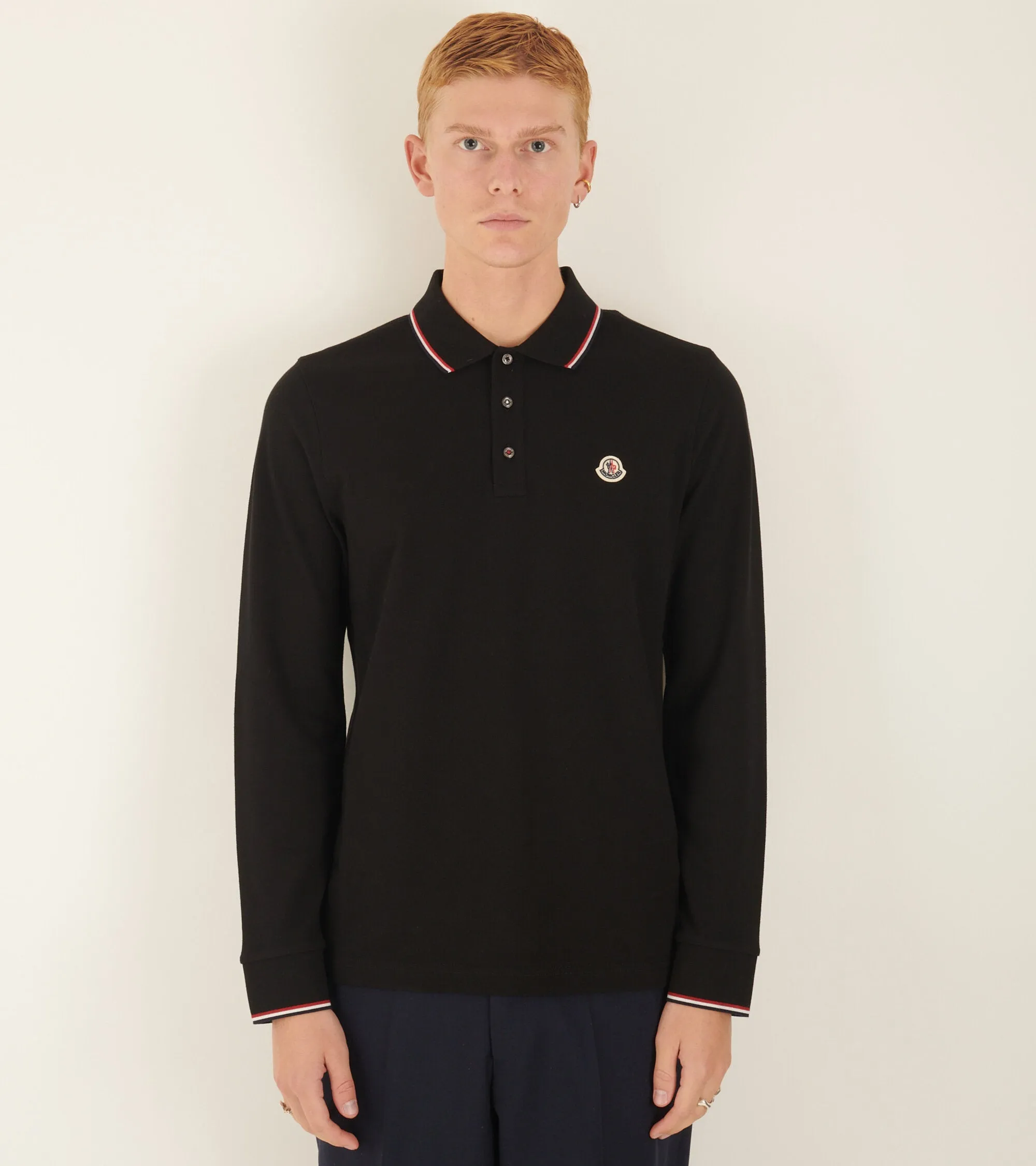 L/S Logo Stripe Polo Black sold by Dr. Adams product image thumbnail 2