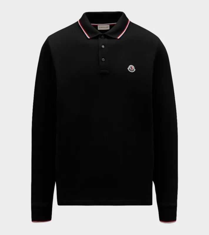 L/S Logo Stripe Polo Black sold by Dr. Adams