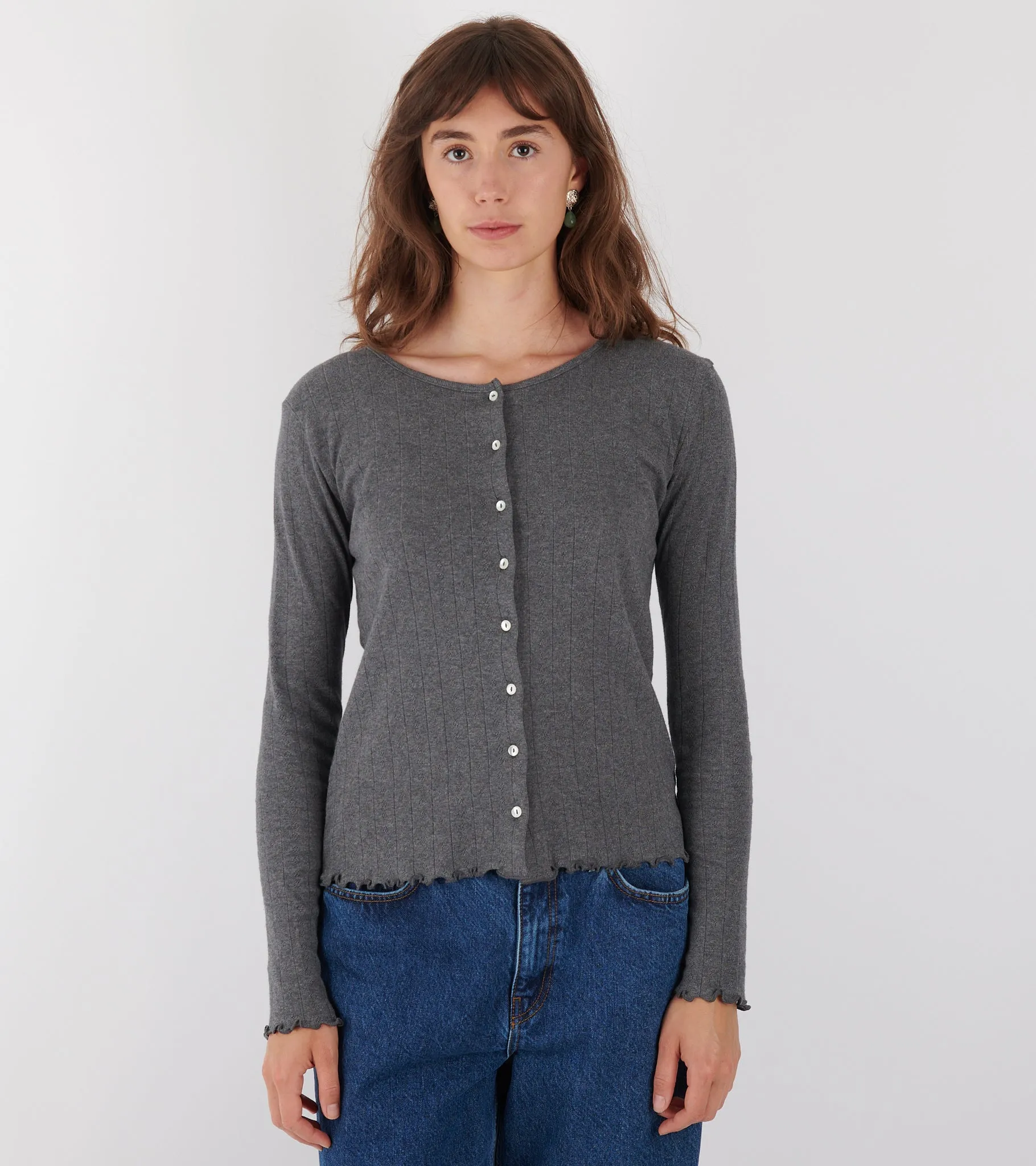 Edie Cardigan Dark Grey Melange sold by Dr. Adams product image thumbnail 2