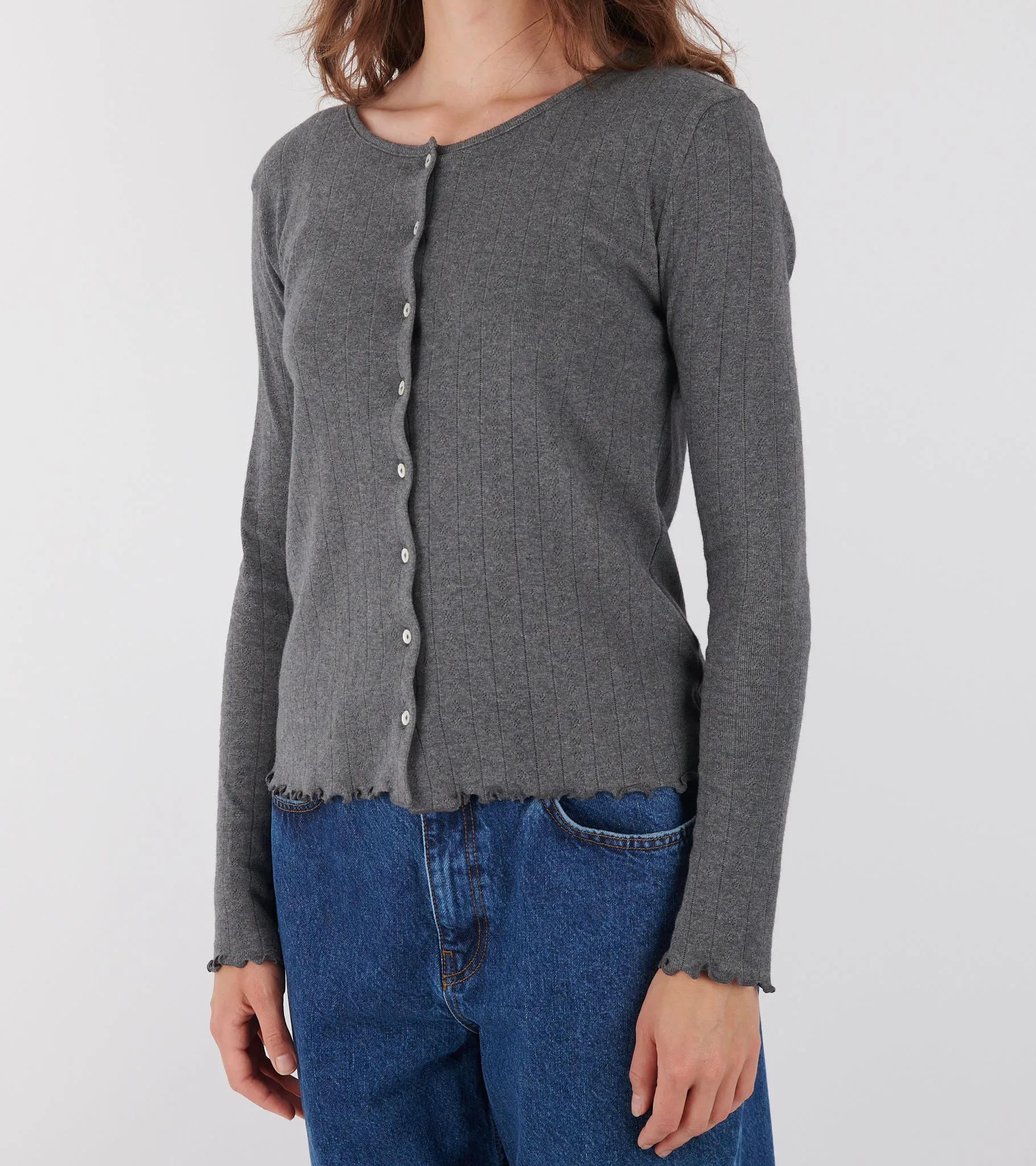 Edie Cardigan Dark Grey Melange sold by Dr. Adams product image thumbnail 3