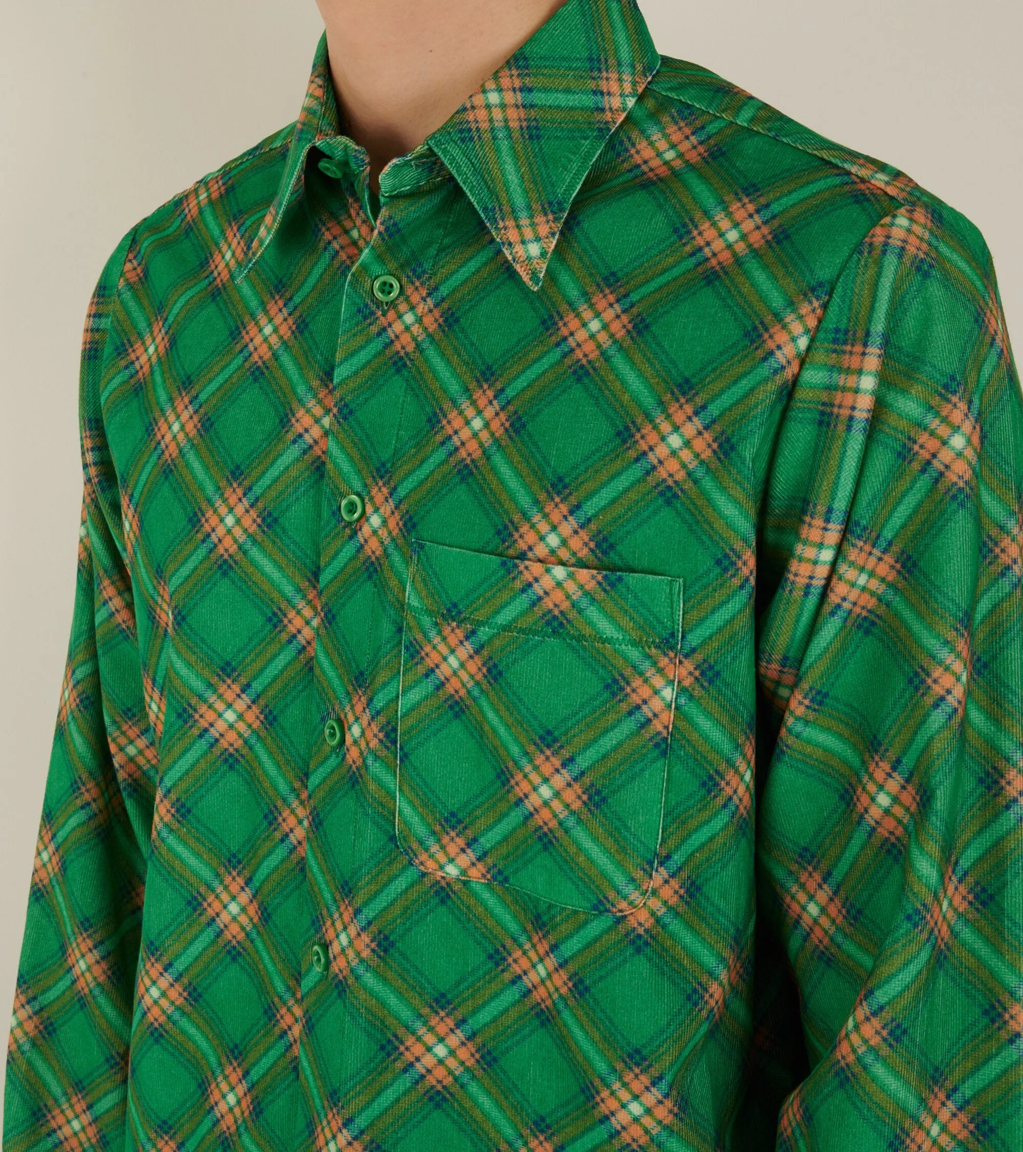 Corduroy Shirt Green Plaid sold by Dr. Adams product image thumbnail 3