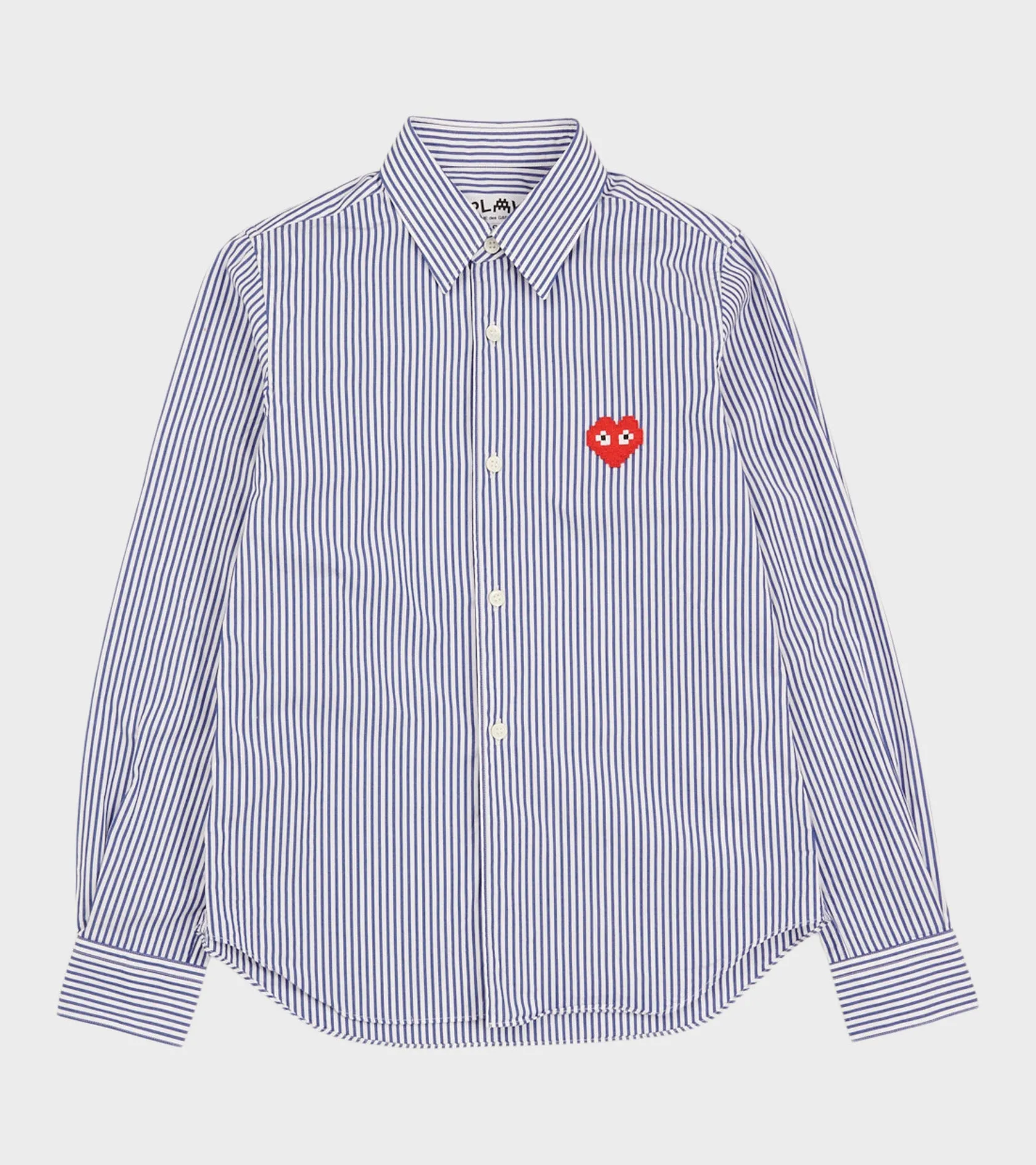 W Pixel Heart Striped Shirt White/Blue sold by Dr. Adams