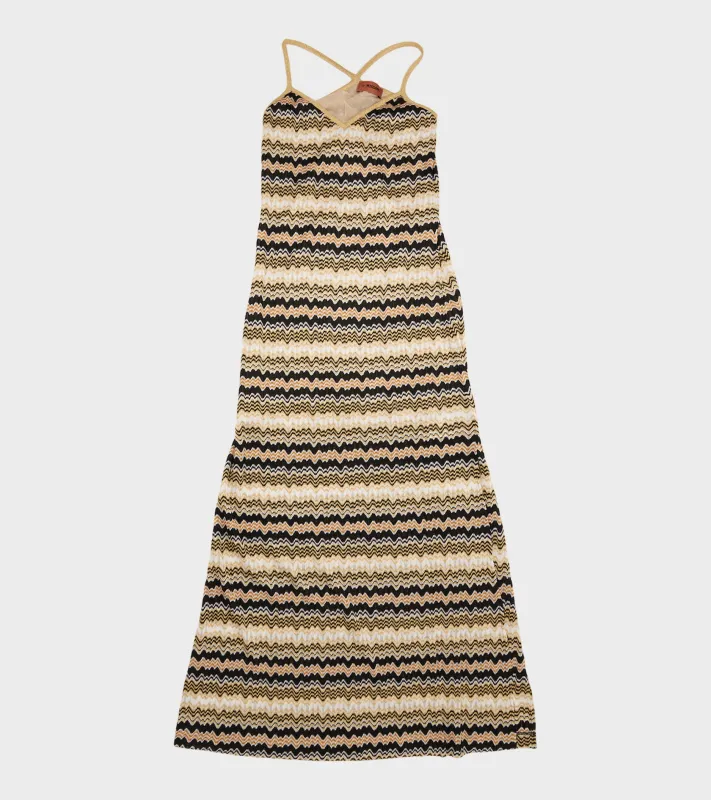 Long Lurex Dress Gold/White/Black sold by Dr. Adams