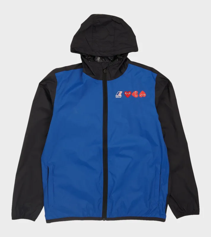 K-WAY Packable 3 Jacket Black/Blue made by Comme des Garcons PLAY