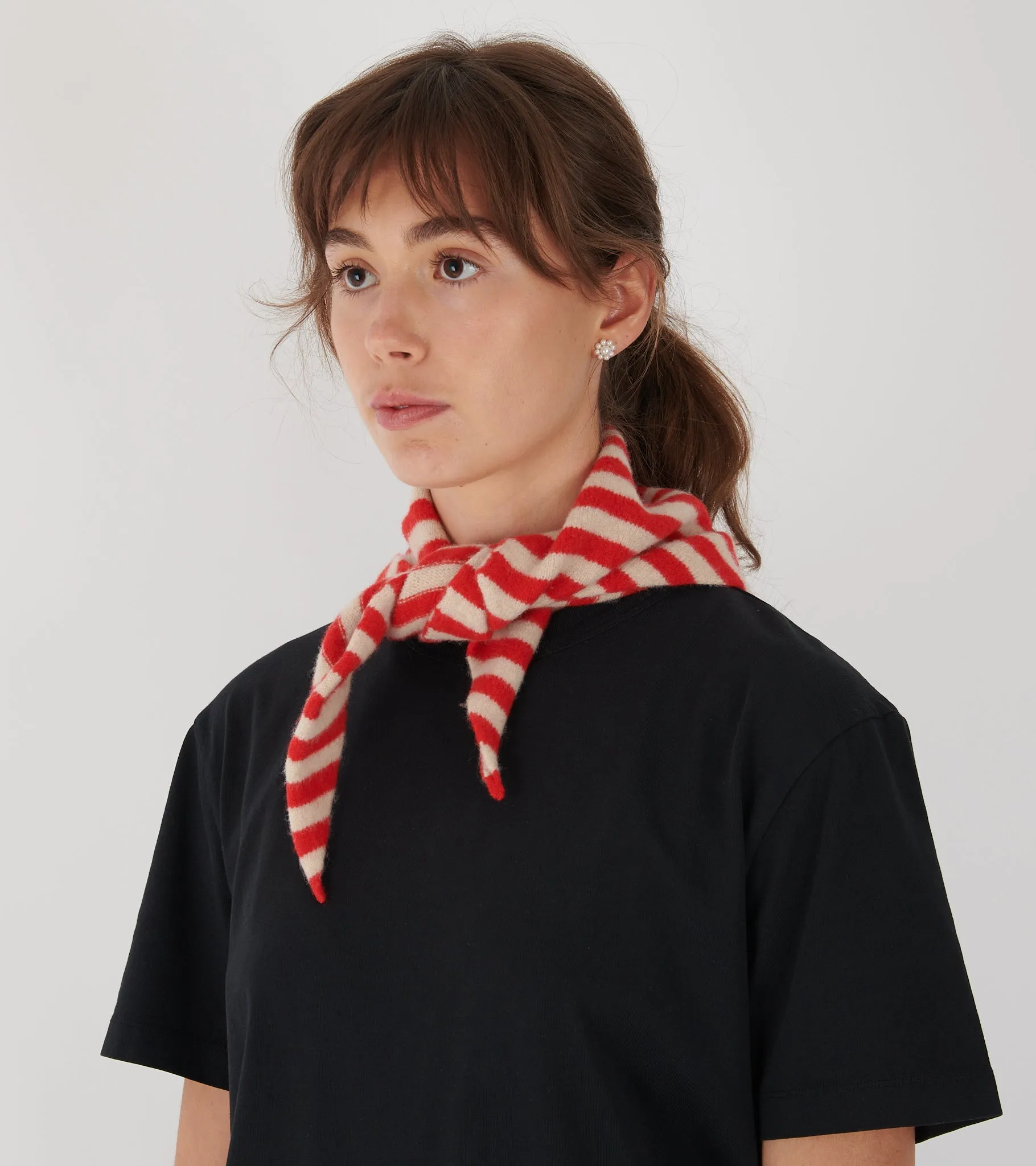 Stripe Triangle Neckerchief Poppy/Oatmeal sold by Dr. Adams product image thumbnail 2