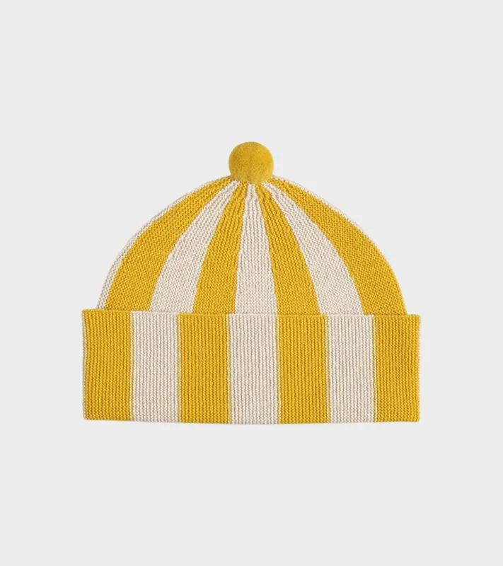 Vertical Stripe Hat Golden Eye/Oatmeal sold by Dr. Adams