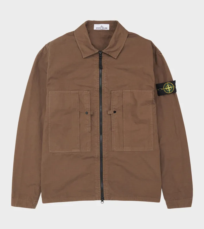 Cotton Ripstop Overshirt Earth Brown sold by Dr. Adams