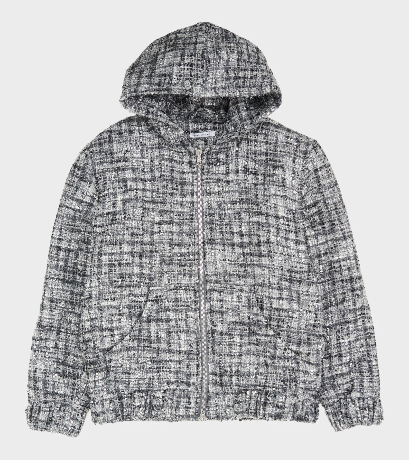 Bouclé Hooded Zip-up Jacket Classic Grey sold by Dr. Adams